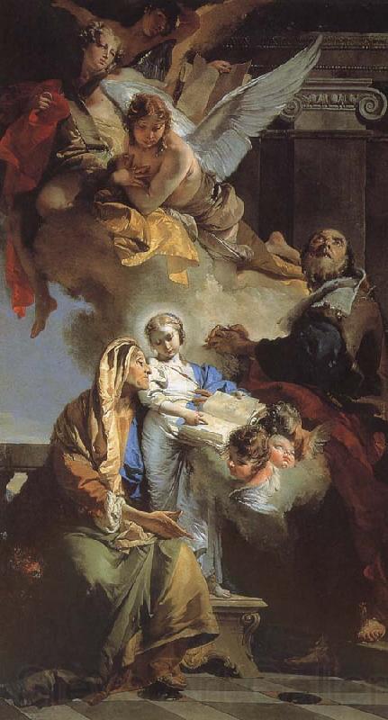 Giovanni Battista Tiepolo Our Lady of the education Norge oil painting art